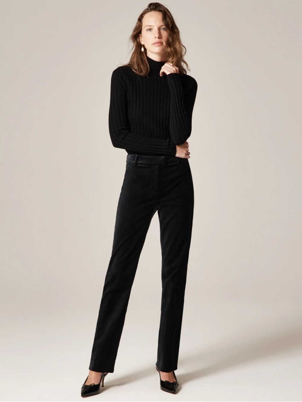 J.Crew Stella Straight Leg Pant in Velvet Black Size 8